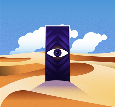 Eye of the desert colors desert desert illustration eye eyes gradient grain grainy artwork graphic icon illustration vector