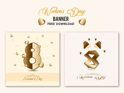 3d International Women’s Day Free Download 3d 3d artist 8 march banner banner ads banner design branding facebook banner golden graphic design illustration logo love web web banner