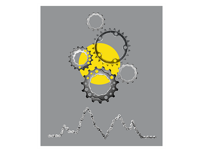 Untitled abstract bicycles bike art bike chain bike parts chain rings collage illustration landscape pantone2021 poster