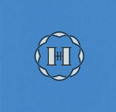 H&H badge badge design custom type gritty logo monogram retro