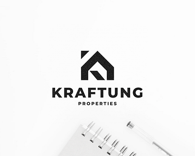 Kraftung Properties branding design home house icon illustration lettering lettermark logo minimal monogram property realestate symbol vector