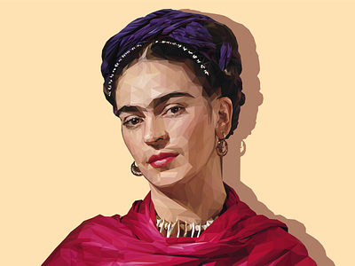 Frida Kahlo digital frida fridakahlo illustration illustrator low poly low polygon vector visual