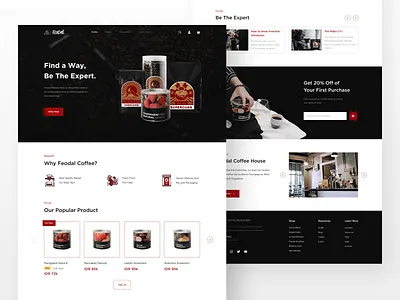 Coffee Roastery E-Commerce Web Design coffee coffee roaster coffee shop coffee website ecommerce ecommerce website homepage landing page online shop ui uiux ux web design website website design