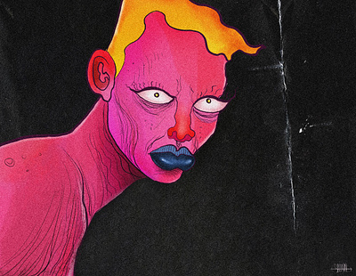 PINK! abstract absurd art artwork cartoon character color conceptart creative design doodle drawing illustration shahstuff