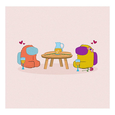 What happens Among Us stays Among Us adobe adobe illustrator amongus date design fanart flat game graphic design illustration illustrator minimal ui vector