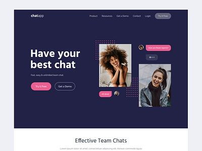 ChatApp Homepage app figma ui ux web webdesign webflow