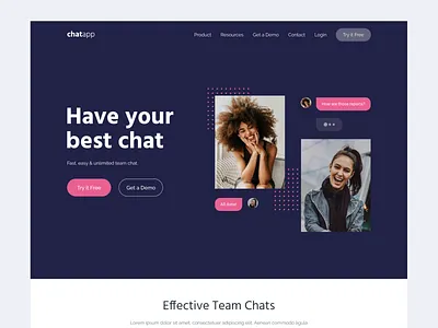 ChatApp Homepage app figma ui ux web webdesign webflow