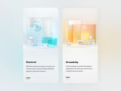 Smart Home app onboarding 3d ai app art art direction artwork branding c4d home identity illustration art illustrations interior intro ios login onboarding smarthome ui ux