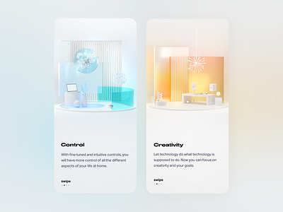 Smart Home app onboarding 3d ai app art art direction artwork branding c4d home identity illustration art illustrations interior intro ios login onboarding smarthome ui ux