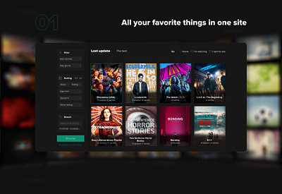 TV series website design ui ux web