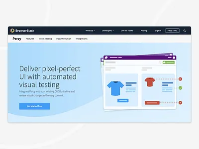 Visual Testing With Percy 2d automation browsers browserstack bug code design developer illustration mobile pixel product screenshots testing ui visual web website