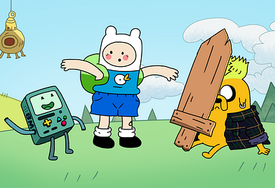 hahaha who is that adorable adventure time bmo cartoon cute digital art fan art fanart finn mertens finn the human friends friendship illustration jake the dog wholesome