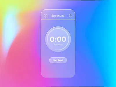 SpeedLab on Glass athlete glass glassmorphism newmorphic timer timing ui userinterface wokrout