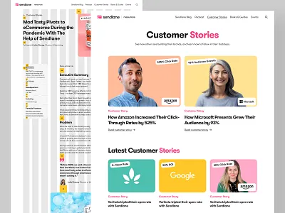 Sendlane - Customer Stories articles b2b blog branding customer stories design system development email marketing grid guidelines guides product design resources saas spacing template ux visual identity web design webflow