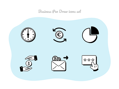 Business Pen Draw icons set #14 banking bankingapp business glyphs hands icons iconset money pictograms rating sendmoney stock time work