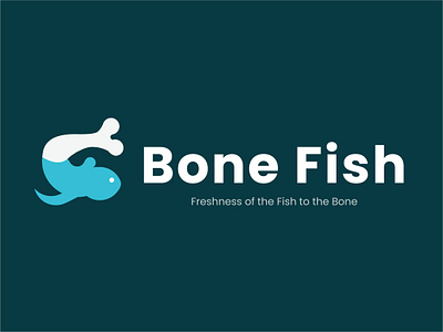 Bone Fish design fish fish logo food logo logo design logodesign logos logotype minimal minimalism minimalist minimalist logo minimalistic