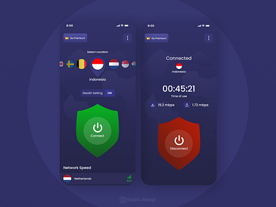 Vpn App app design interface interfacedesign ui uidesign uiux ux uxdesign web