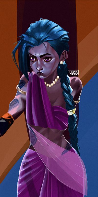 Sri Lankan Jinx arcane character design digital art fanart illustration people