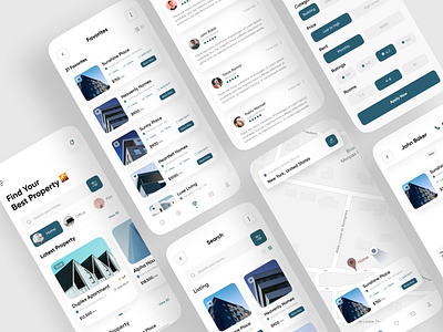 Real Estate Mobile App apartment app app interface app interface designer app ui design appartment clean ui design homme mobile mobile app mobile app design properties property real estate real estate agency realestate rental ui