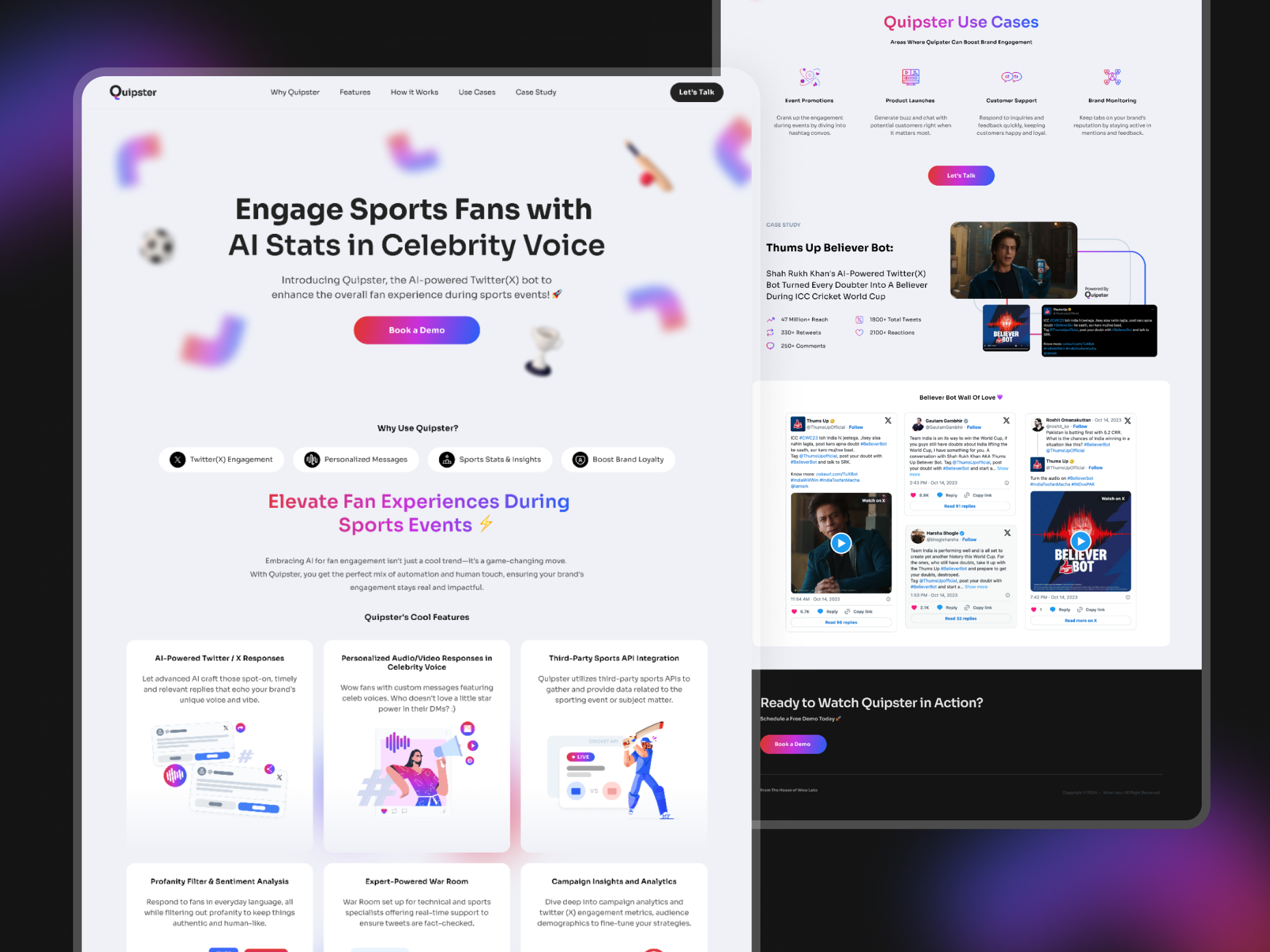 Quipster - One Page Landing Website 3d branding cleanui dailyui design homepage landing page one page design product design ui uiux web ui