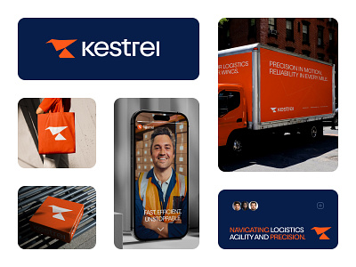 Kestrel Logistic brand identity branding courier company delivery globa identity logistic logistics logistics company logistics logo logistics service logo logo design minimal modern shipment shipping supply transport transportation transportation logo