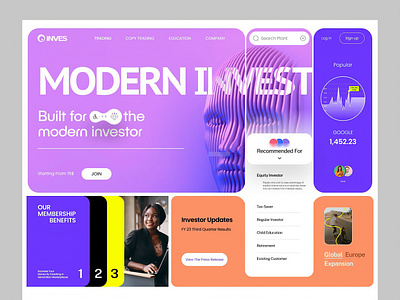 Investment Platforms || Landing Page Exploration product ui ux web website