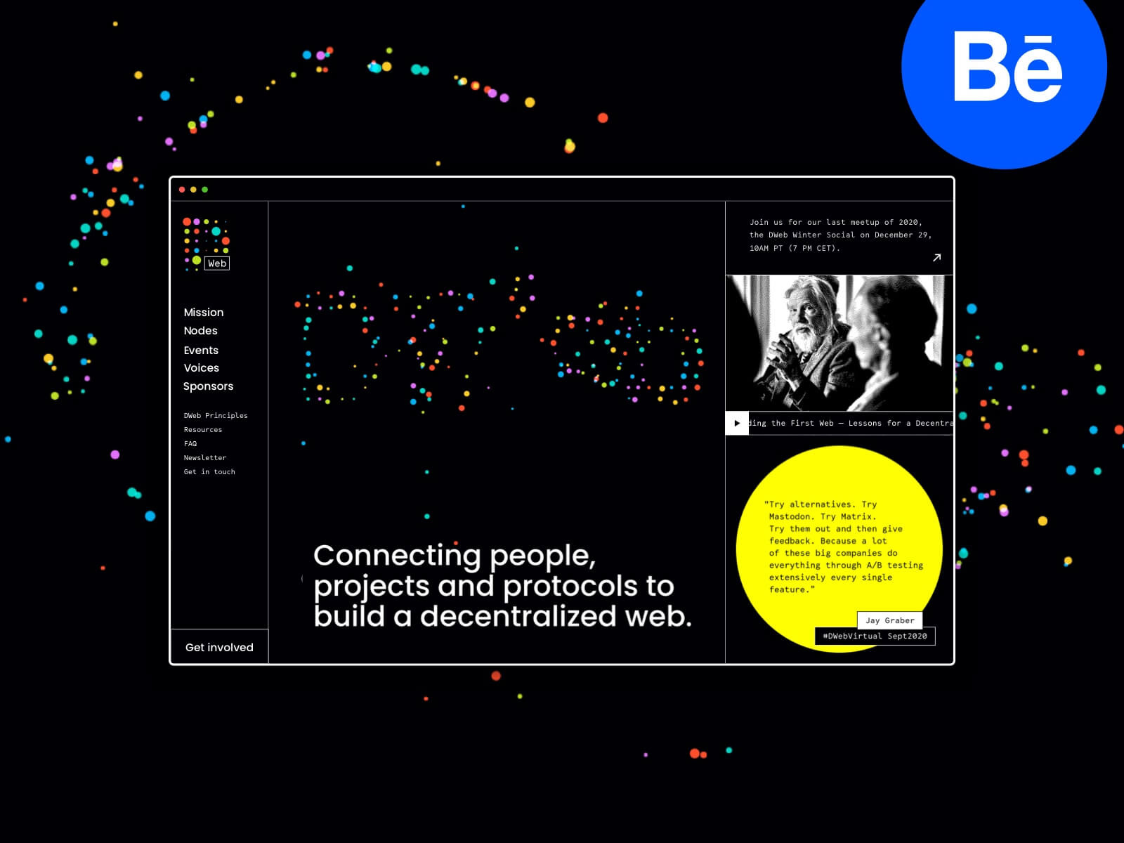 Example of DWeb design case on Behance