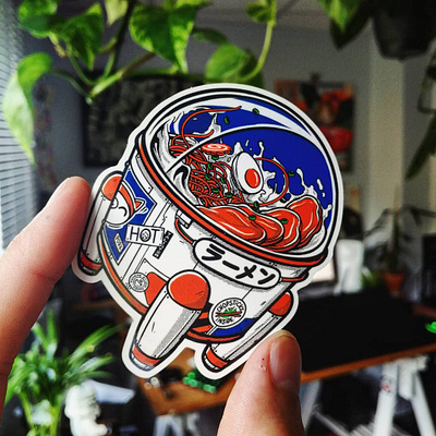 Intergalactic Ramen Sticker 2 design graphic illustration intergalactic japan japanese paiheme paihemestudio ramen retro retro design space stickers vintage