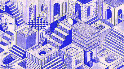 Escher Inspired art design illustration