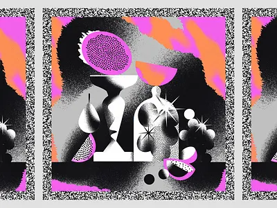 Still life VI composition fruit illuestration stilllife table texture