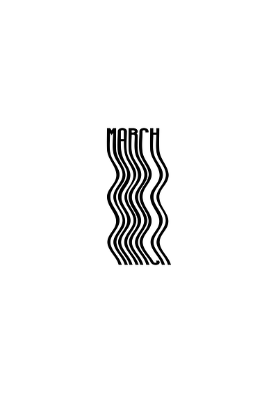 March- typography blackandwhite illustration typography vector