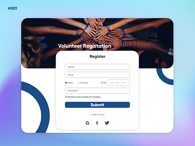 Daily UI #1 - Volunteer Event animation app branding design graphic design minimal ui ux web website