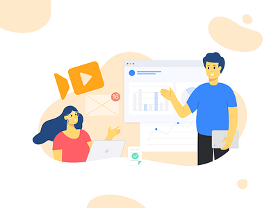 Collaborative Work animation illustration vector