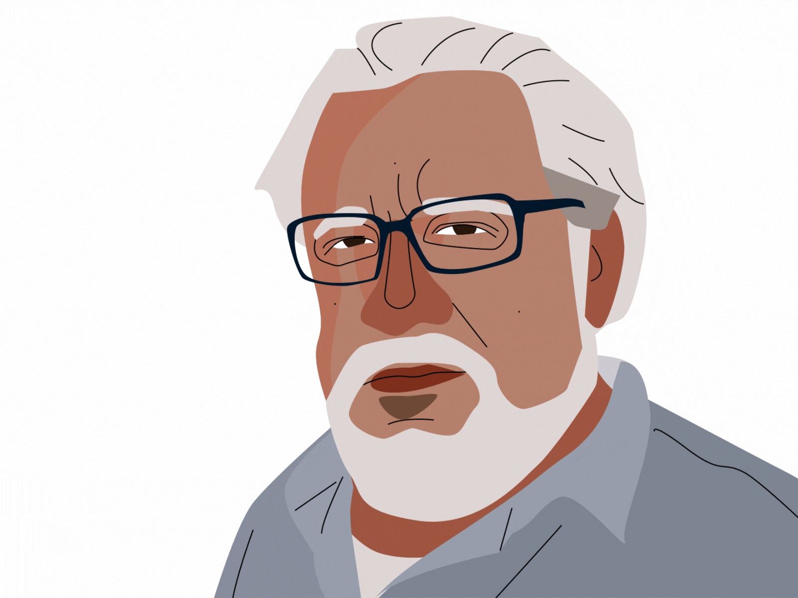 Senior fella turns 2d ae after effects aftereffects animation graphic illustration portrait shape layers