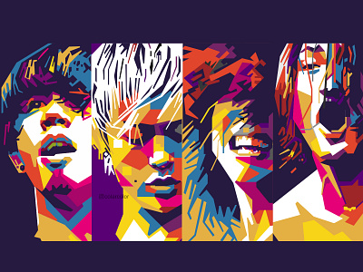 ONE OK ROCK band colorful japan japanese jrock one ok rock portrait portrait illustration rock vector art vector illustration wpap