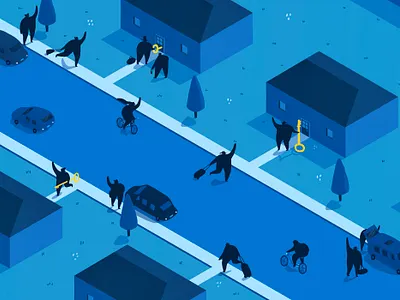 Pentagram x Lloyds of London airbnb holidays insurance isometric houses isometric suburbs lloyds of london pentagram renting suburbs