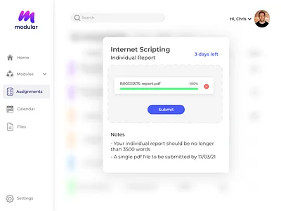 File Upload app blackboard design education elearning interface lms moodle ui ux