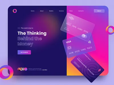 Credit Card Landing Page Dark bank card banking card clean credit card dark frosted frosted glass frosty glass glassmorphism hero image landing page morphism ui ux web web design