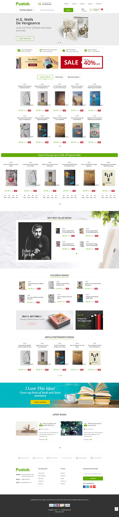 Book Store HTML Template Pustok book book author book publisher book seller book shop book writer bootstrap clean digital books ebook html5 template online books online bookstore responsive