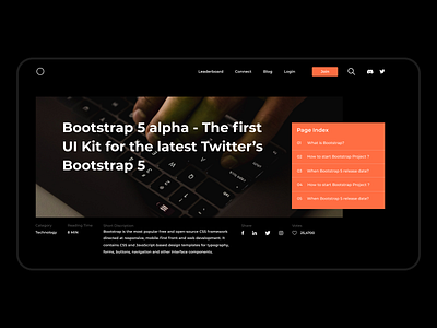 Blog detail page app design flat icon minimal typography ui ux web website