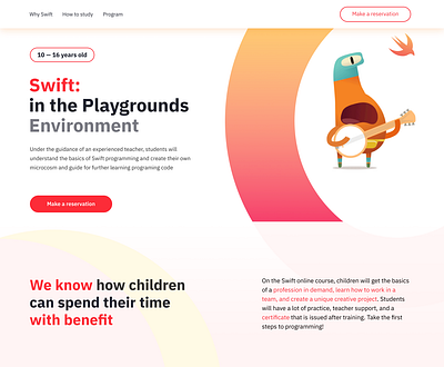 Landing Page first screen landing page design learning swift ui ux