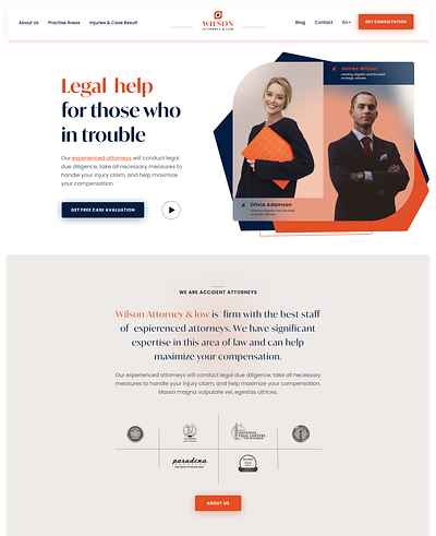 Legal Services Website Redesign attorneys layout logo design low typogaphy uxui web design websites