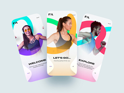 Fitness UI Concept adobe xd app clean colorful concept design fitness gym inspiration ios muzli onboarding shot sports trendy ui xd