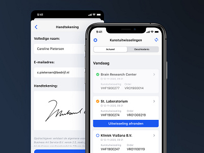 Business Art Service - Finish Up business card overview complete corporate data doing finish up information ios listview modal native progress set signature sheet signatures status tableview today view utility