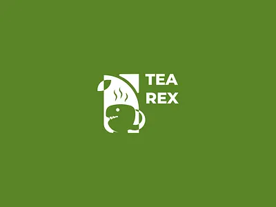 Tea Rex Logo Design branddesign brandidentity branding branding concept cup dino dinosorur logo logo design logodesign t rex tea trex