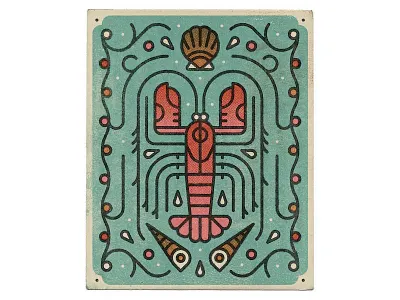 Lobstah! character characterdesign crustacean dotscreen graphic illustration linework lobster ocean pattern shell texture vector