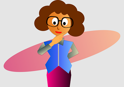 Let's Think Something art avatar branding design girl icon thinking ui ux vector web