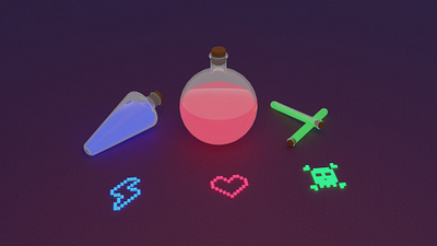 Minimalist potions 3d 3d artist blender blender 3d item videogame