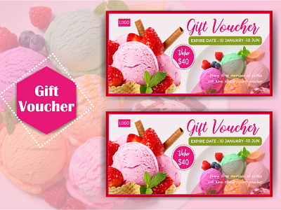 Ice-Cream Gift Voucher clean discount elegant gift gift card gift card template ice cream voucher modern restaurant restaurant voucher salon voucher shopping voucher simple spa voucher sports voucher therapy voucher travel voucher voucher discount voucher template yoga voucher