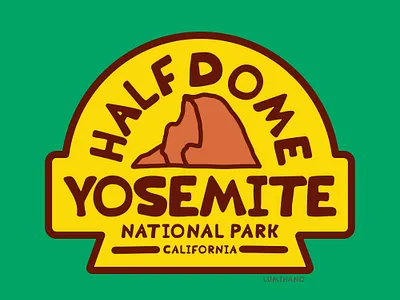 halfdome yosemite design art branding camp campfire camping design forest hiking illustration illustrator mountain mountain logo yosemite
